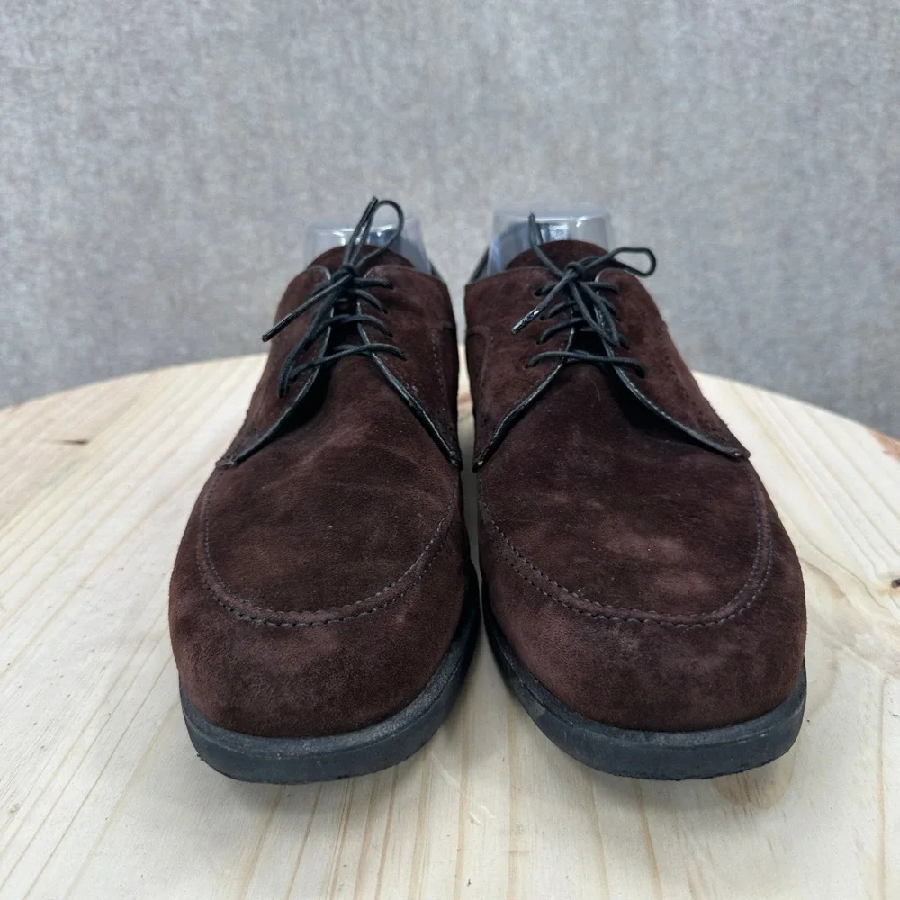 Hush Puppies Oxford Shoes Mens 11 Dark Brown Suede Leather Lace Up Dress Casual